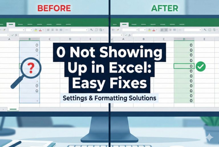 0 Not Showing Up in Excel