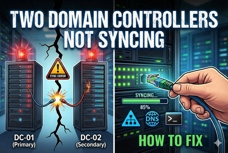 Two Domain Controllers Not Syncing